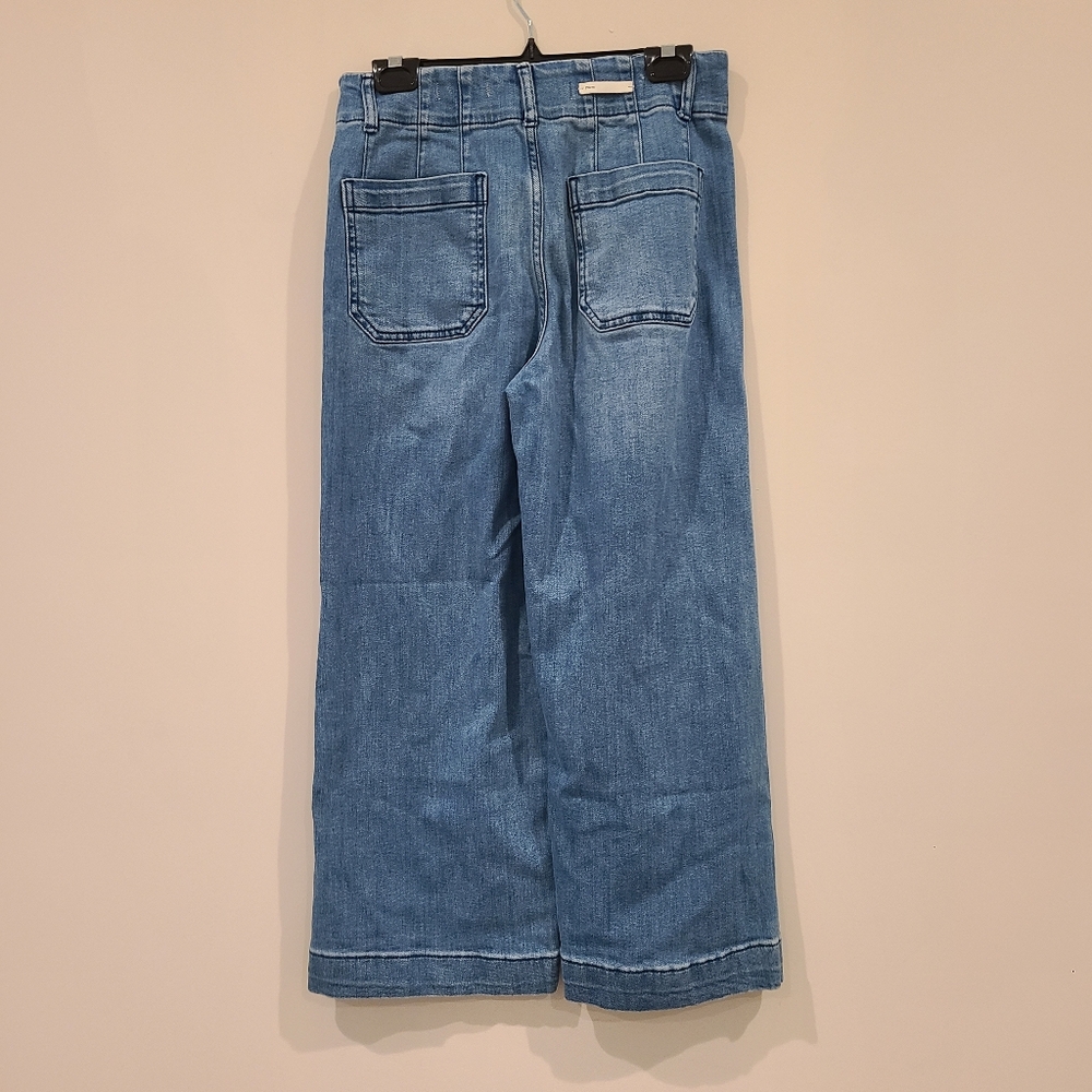 Pilcro And The Letterpress By Anthropologie Cropped Wide Leg Highrise Jeans 28 - Picture 4 of 10